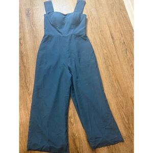 JJ's House Teal Blue Wide Leg Jumpsuit Sweetheart Neck Formal Wedding Guest